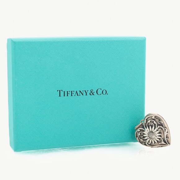 Tiffany & Co. Ziegfield Sterling Silver Heart Locket Pendant - Picture 1 of 5